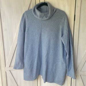J. Jill Boucle Light Blue Turtleneck Tunic Sweater